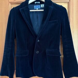 Blue Blue Japan Navy Blue Velour Blazer